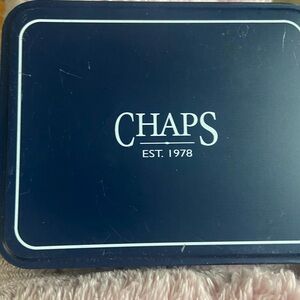 Chaps Brown Genuine Leather Bifold Wallet in Tin